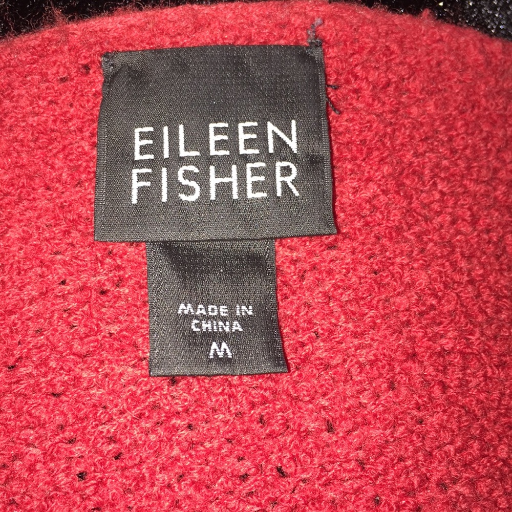Eileen Fisher Red Wool Sweater - Picture 5 of 7